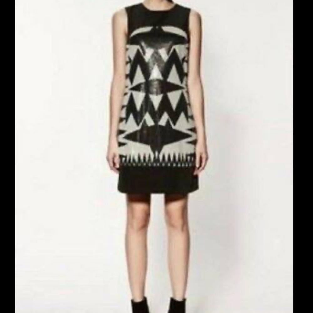 Zara Basic Sequin Multicoloured Mod Shift Dress